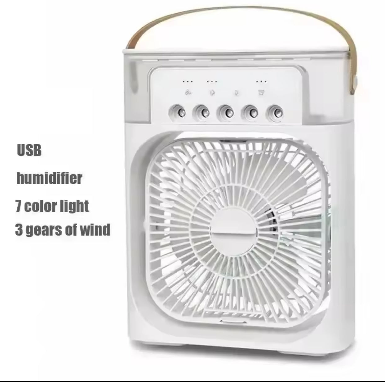 3-in-1 Mini Air Cooler – Fan, Humidifier & LED Night Light
