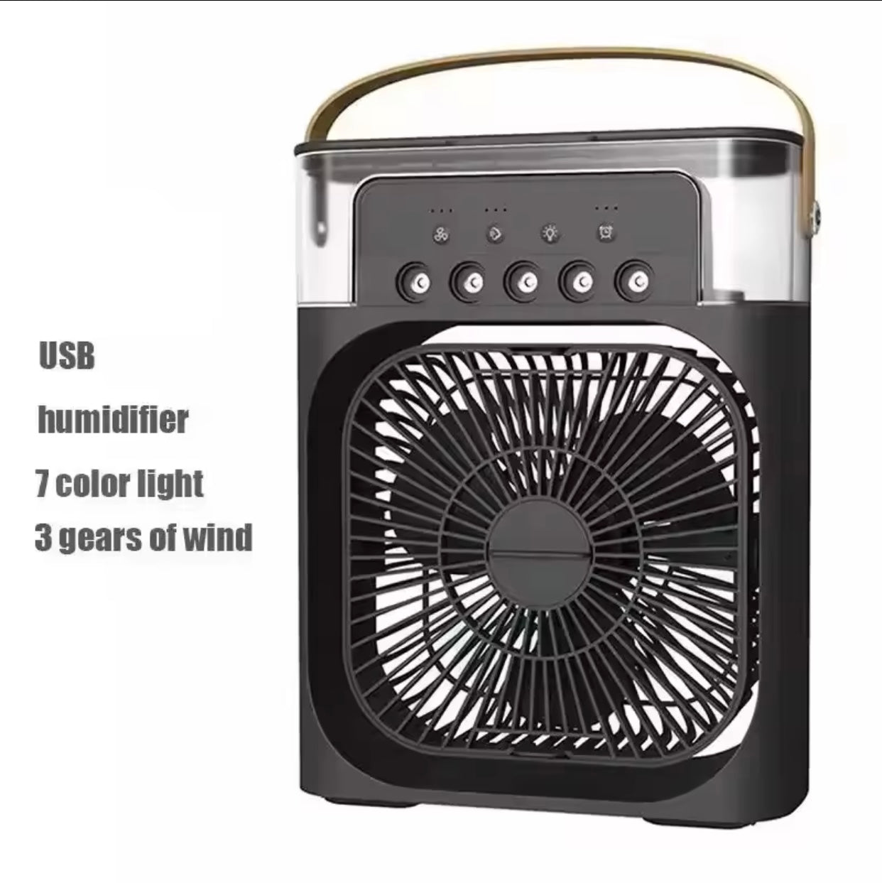 3-in-1 Mini Air Cooler – Fan, Humidifier & LED Night Light