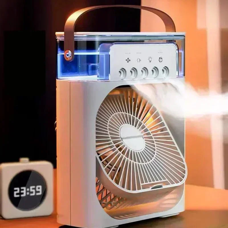 3-in-1 Air Cooler Fan – Mini AC + Humidifier + Night Light