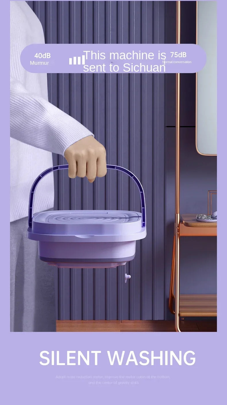 Portable Foldins Mini Washing Machine - ideal for Socks, Underwear & Baby Clothes