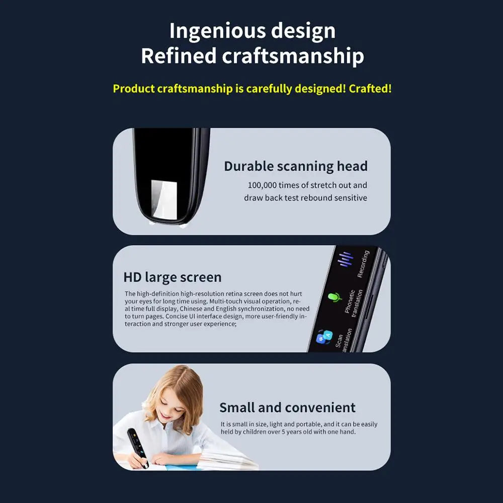 Offline Translation Pen- Smart OCR Scanner & 116-Language Voice Translator