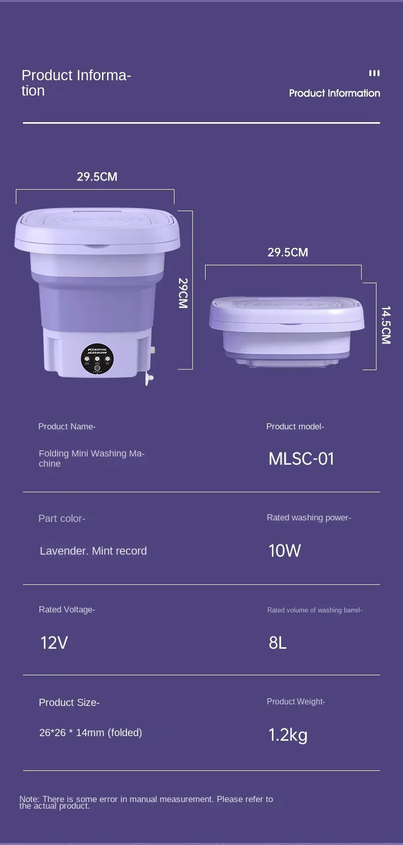 Portable Foldins Mini Washing Machine - ideal for Socks, Underwear & Baby Clothes