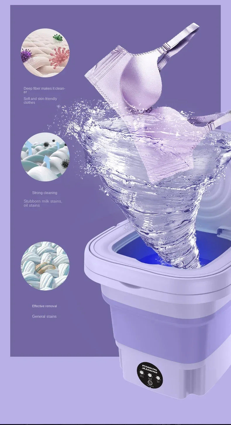 Portable Foldins Mini Washing Machine - ideal for Socks, Underwear & Baby Clothes