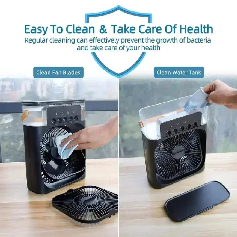 3-in-1 Air Cooler Fan – Mini AC + Humidifier + Night Light
