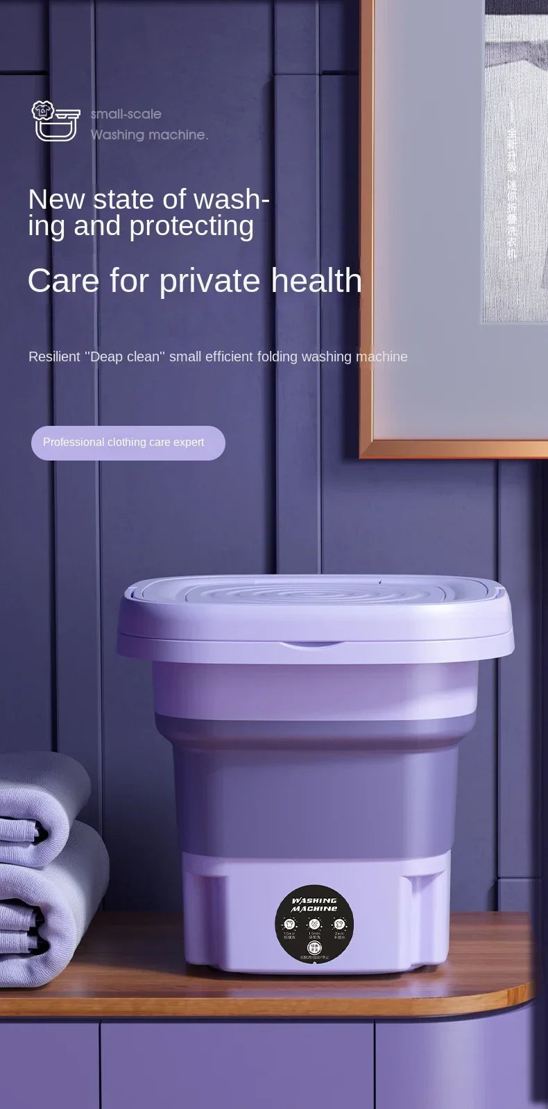 Portable Foldins Mini Washing Machine - ideal for Socks, Underwear & Baby Clothes