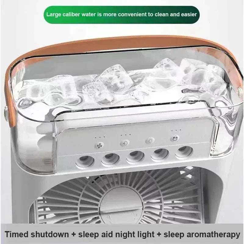 3-in-1 Air Cooler Fan – Mini AC + Humidifier + Night Light