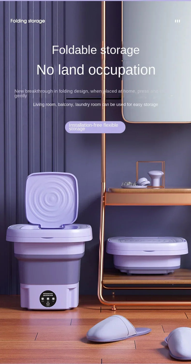 Portable Foldins Mini Washing Machine - ideal for Socks, Underwear & Baby Clothes