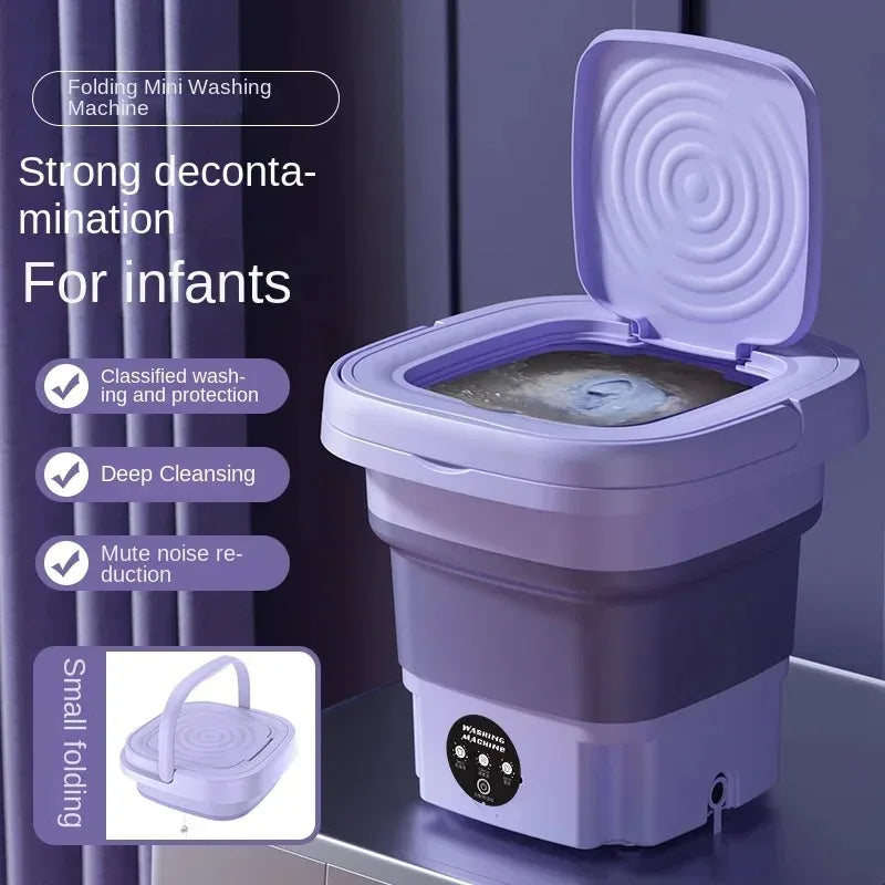 Portable Foldins Mini Washing Machine - ideal for Socks, Underwear & Baby Clothes