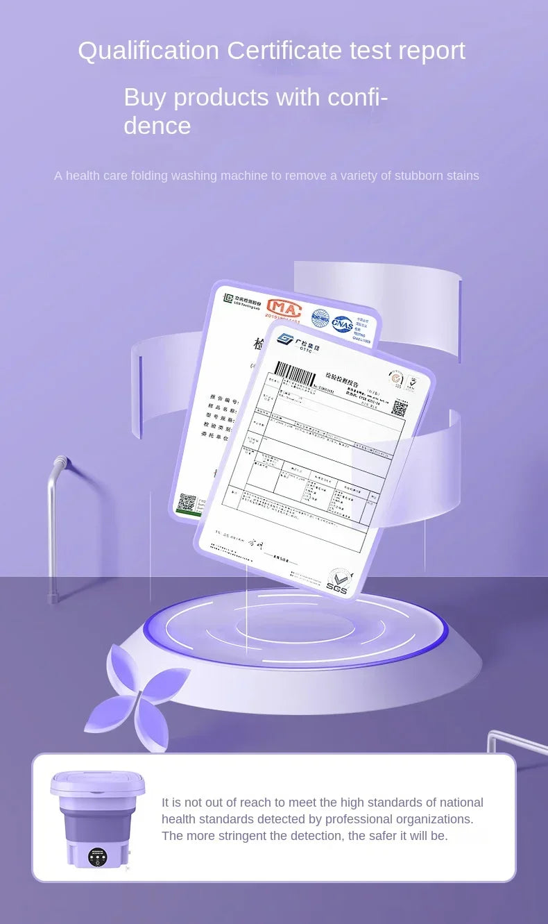 Portable Foldins Mini Washing Machine - ideal for Socks, Underwear & Baby Clothes